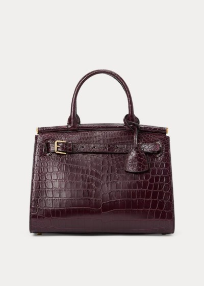 Bolsos De Mano Ralph Lauren Mujer Vino - Alligator Medium RL50 - BDQYR3072